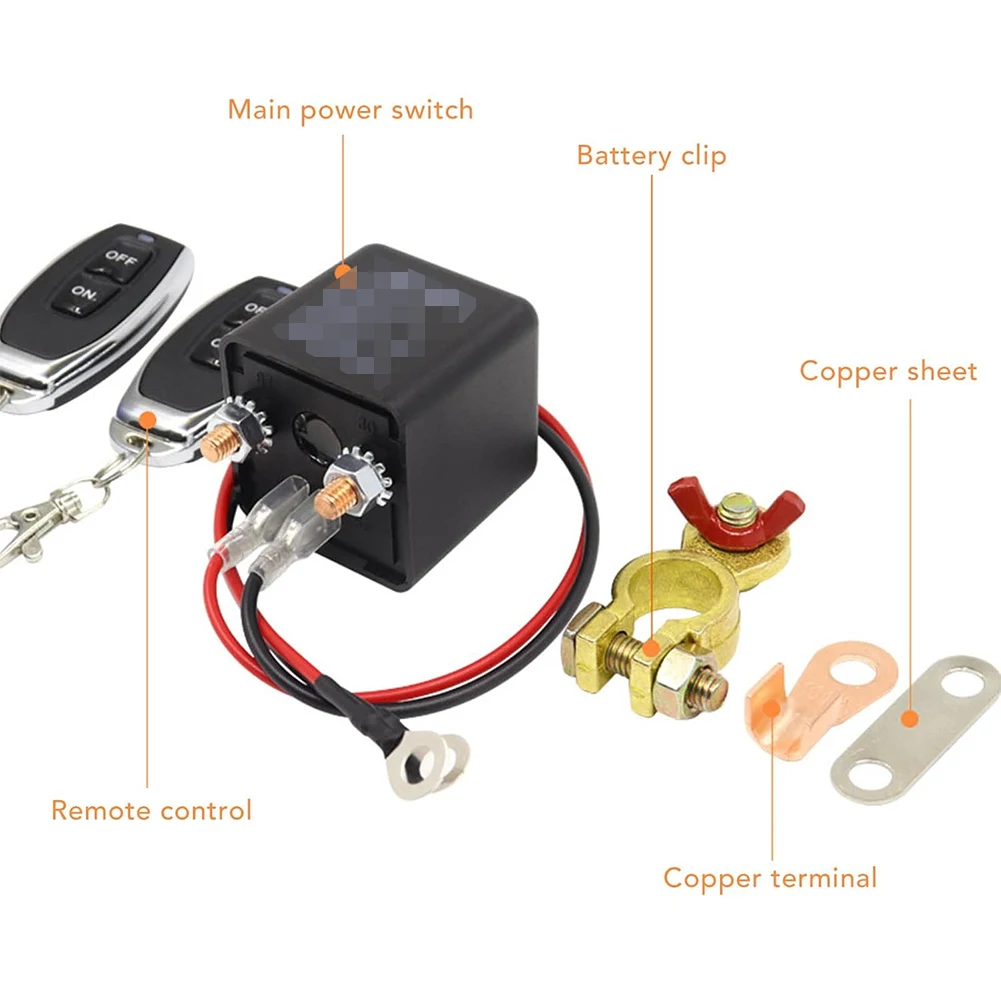 12V 200A Battery Disconnect Relay Shut Off Switch Battery Switch Isolator Anti Theft Prevent Battery Drain for Caravan SUV Truck