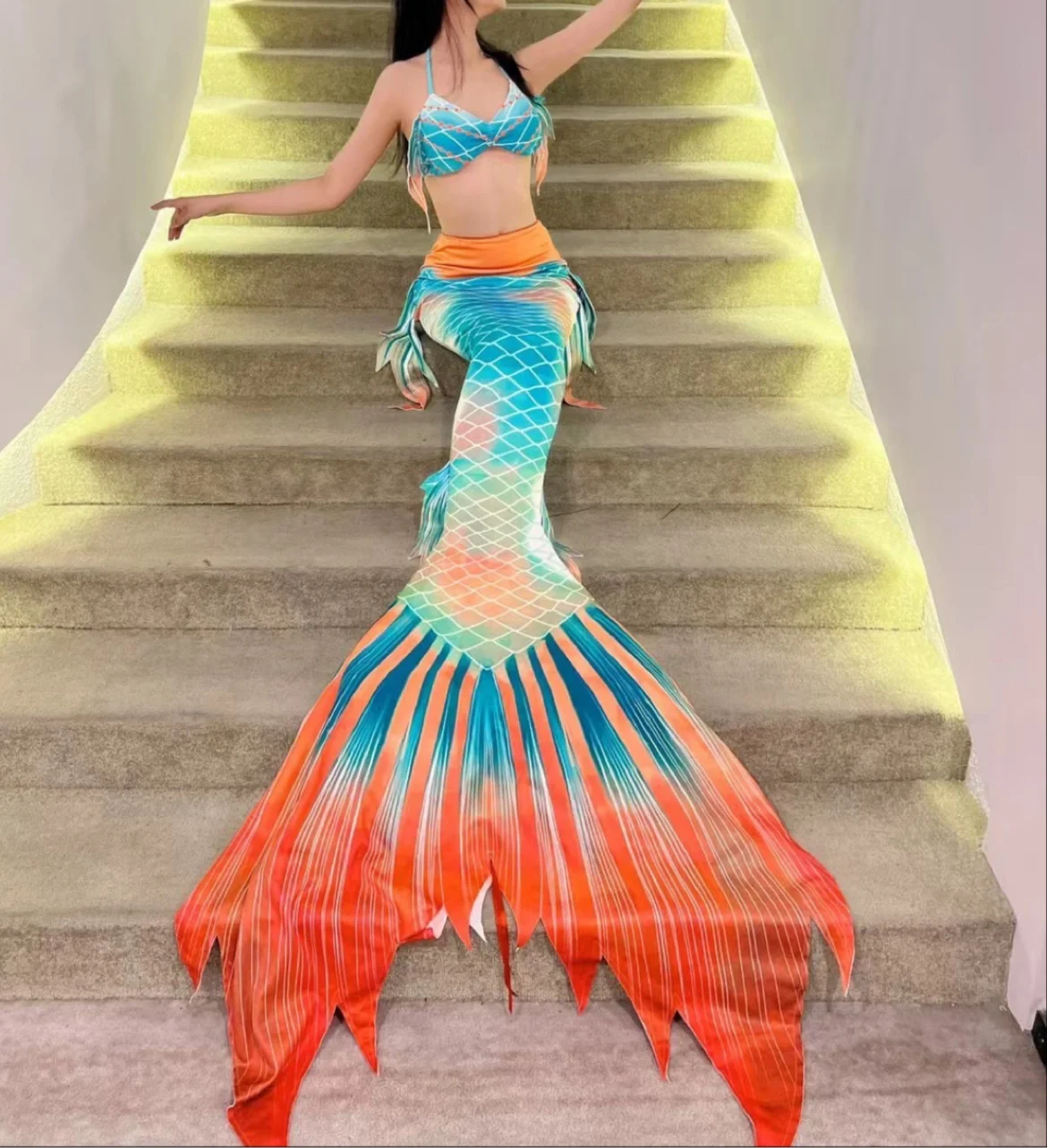 Diving Stamping Mermaid Tail Swimsuit Oceanarium Photo Adult Children Swimming Fish Tail Suit Bikini Role Play Mermaid Costume