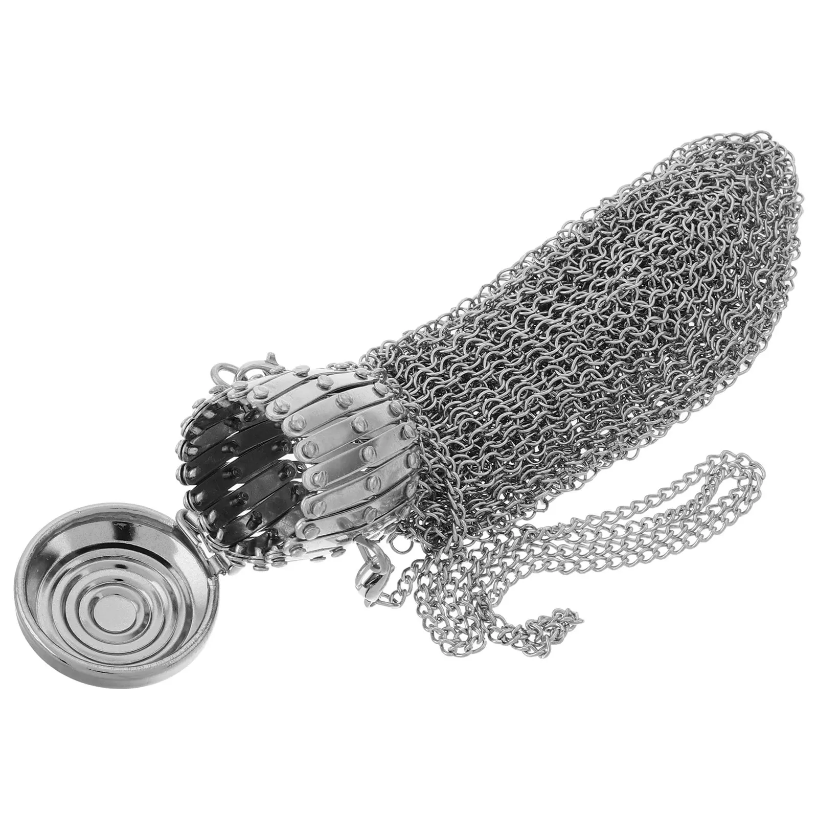 

Винтажная сумка-кошелек из нержавеющей стали с сетчатой верхней частью, компактная, портативная, идеально подходит для ретро-стиля