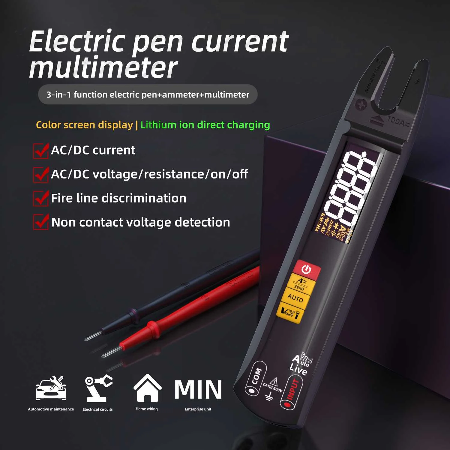 MUSTOOL U0 High Precision U-shaped Clamp Multimeter AC/DC Current Voltage Resistance T-RMS Auto Multimeter Built-in Flashlight