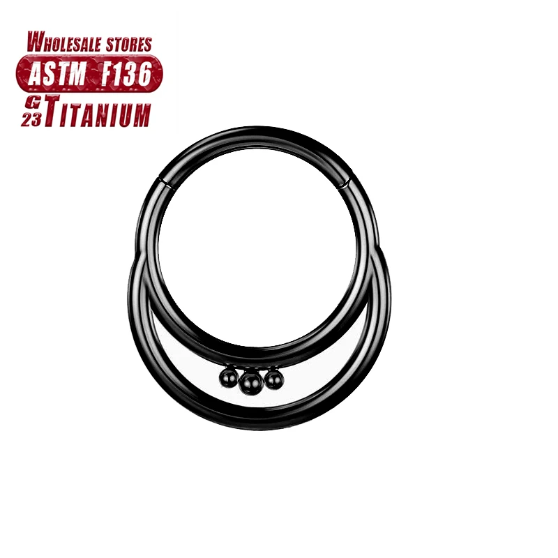 F136 Titan Piercing Schwarzer Nasenring Implantatqualität Scharnier Seamles Ohrring Clicker Knorpel Septum Daith Tragus Schmuck Geschenk – Detail 24