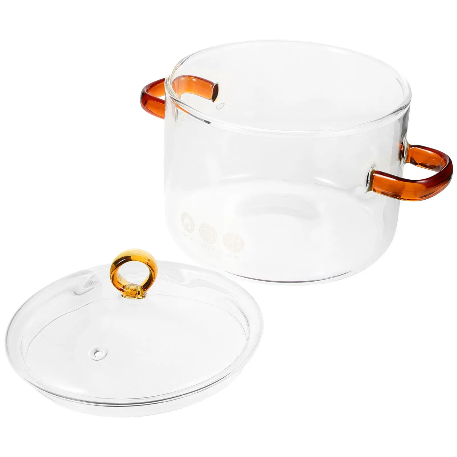 

Glass Stew Pot Transparent Heat Resistant Double Handle Large Cooking Pot for Stove Microwave Simmering Soup Food Stew Kitchen
