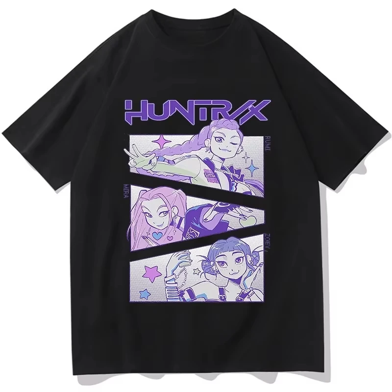 

2025 KPop Demon Hunters Huntrix футболки летние футболки с короткими рукавами женская и мужская одежда уличная одежда унисекс футболки с графическим принтом