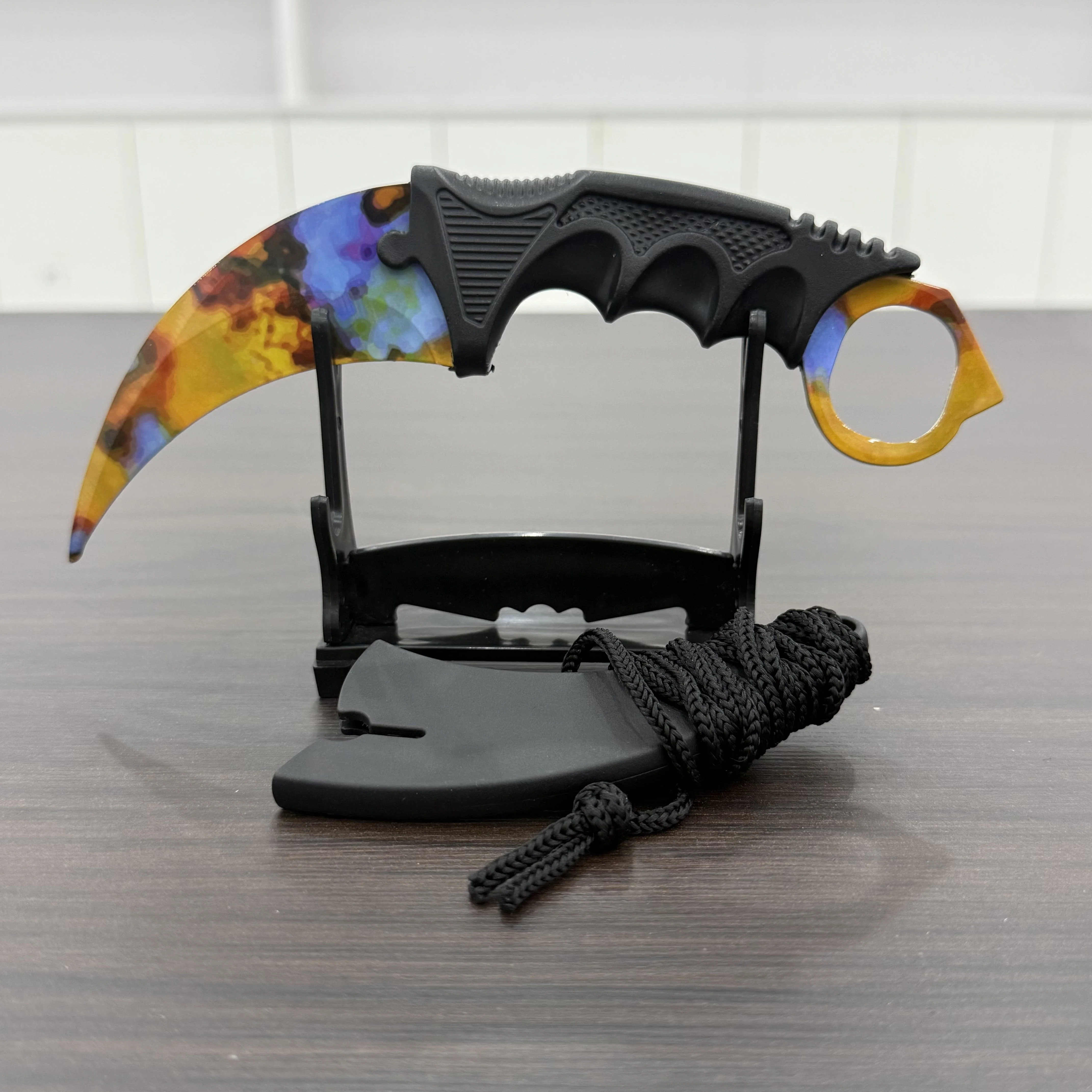 18.8cm Sakura Claw Knife Metal Model Collectible Desk Ornaments Lightning Karambit Cosplay Prop Home Decoration Boys Knife Safe
