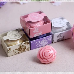 guests present 20pcs Rose Soap gift box Wedding Favor Advertising gift soap Soap 4 colors to choose