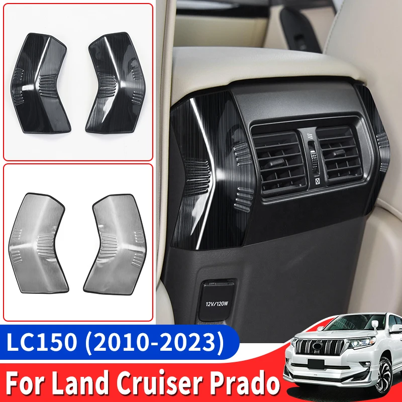 For 2010-2023 Toyota Land Cruiser Prado 150 J150 Armrest Air Vent Trim Stainless Steel Protective Cover Interior Accessories