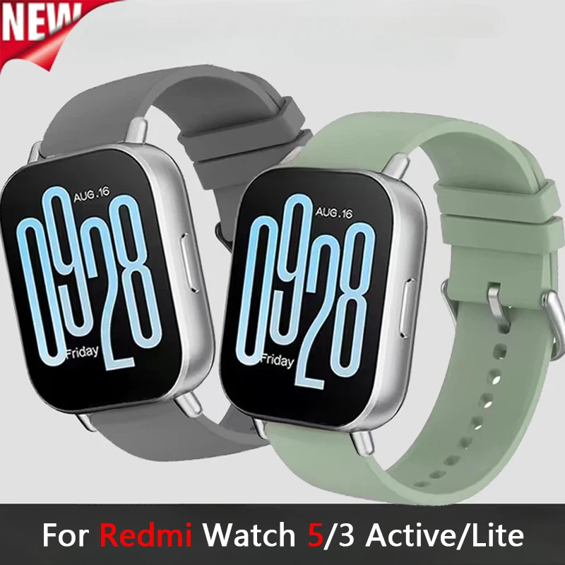 New Silicone Strap for Redmi Watch 5 Active 22mm Band sport Bracelet for Xiaomi Redmi Watch 3 Active 3 Lite Wristband Accessorie