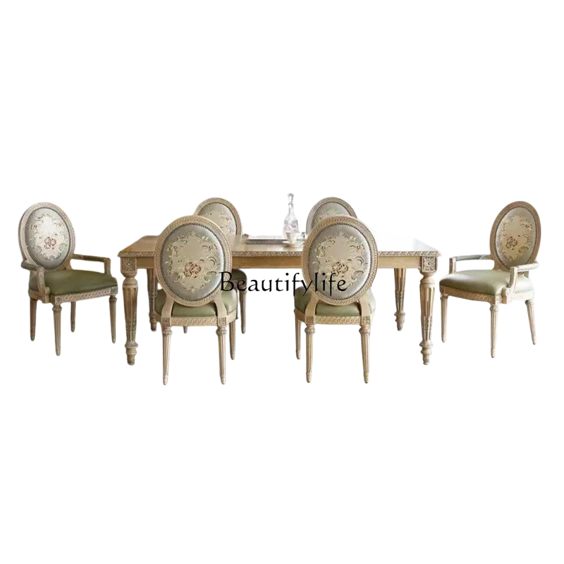 

European simple light luxury all solid wood dining room furniture series