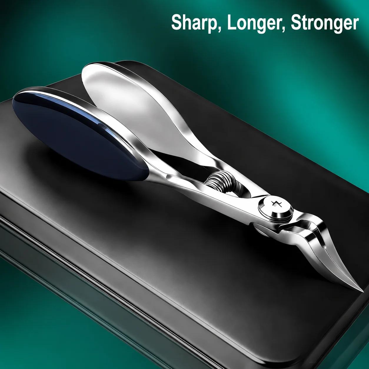 Stainless Steel Large Nail Clippers with Curved Beveled Edge, Heavy Duty Cuticle Nail Nipper Set for Thick Toenails