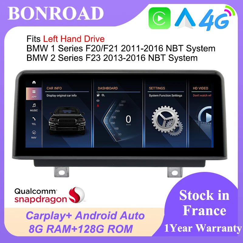 Bonroad 10.25" 1920*720P Android Car Radio Stereo For BMW 1/2 Series F20 F21 F23 NBT System 2013-2017 Carplay GPS Mirror Link 4G