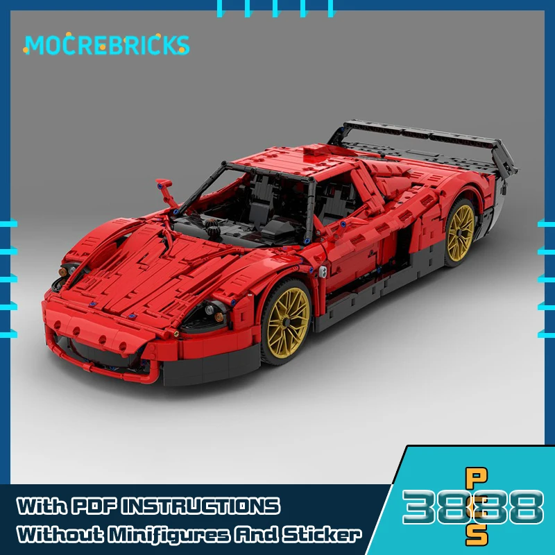 MOC-152095 Technologie Supersport wagen Bausteine rotes Champion Fahrzeug Modell kreative Ziegel Auto Spielzeug Kinder Geburtstags geschenk