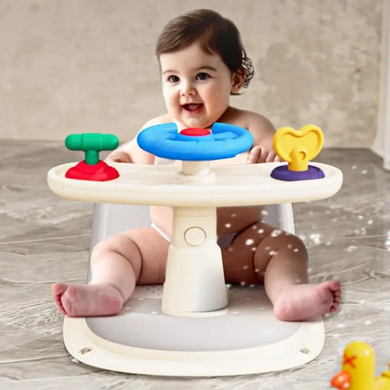 97BE سهل الإزالة كرسي حوض الاستحمام مقعد حوض استحمام للأطفال الرضع مقعد حمام الطفل للجلوس للاستحمام يوفر دعم مسند الظهر للطفل #2