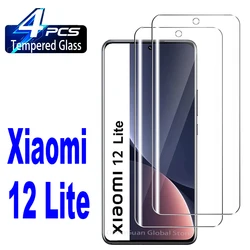 2/4Pcs Tempered Glass For Xiaomi 12 Lite Screen Protector Glass Film