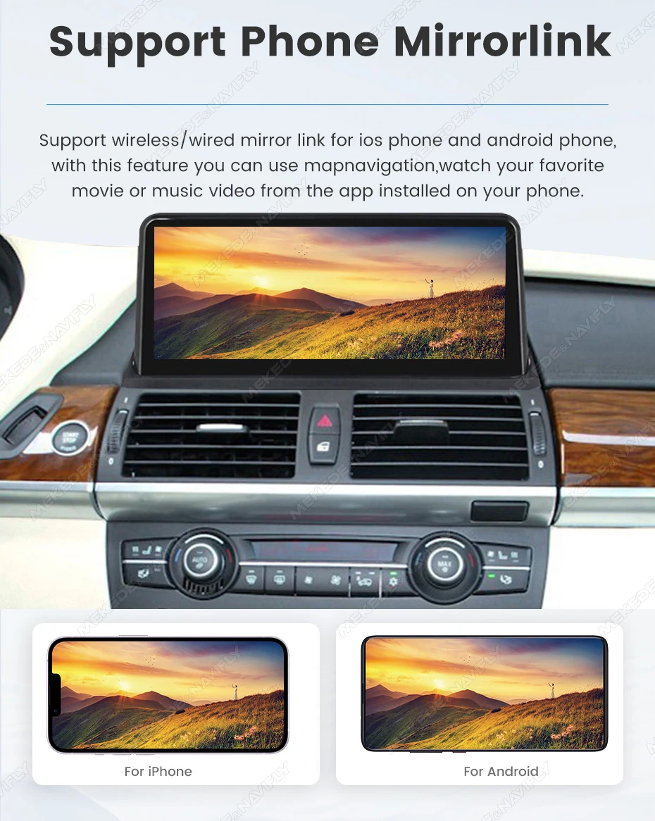 MEKEDE 10,25" 12,3" Android 15 oder Linux System Auto-Multimedia-Player für BMW X5 E70 X6 E71 2007-2012 CCC CIC Autoradio GPS Carplay Android Auto 4G WIFI BT DSP Unterstützt YOUTUBE IGO Netflix OEM Dual-System Kamera KEIN DVD – Detail 37