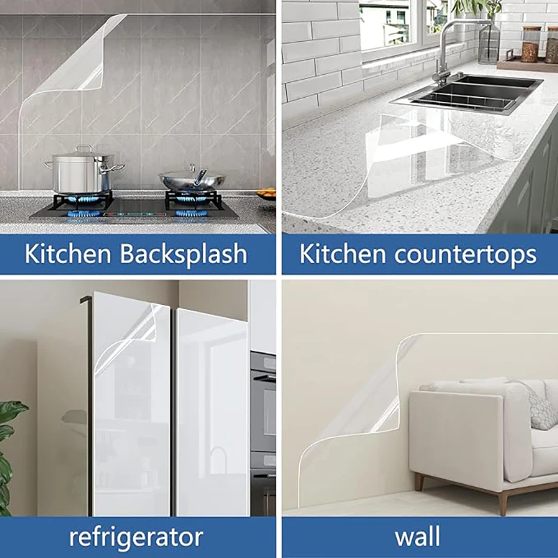 

статические обои 45 см, маслостойкая прозрачная съемная защитная пленка для кухонной стены, наклейка на стену для гостиной, спальни