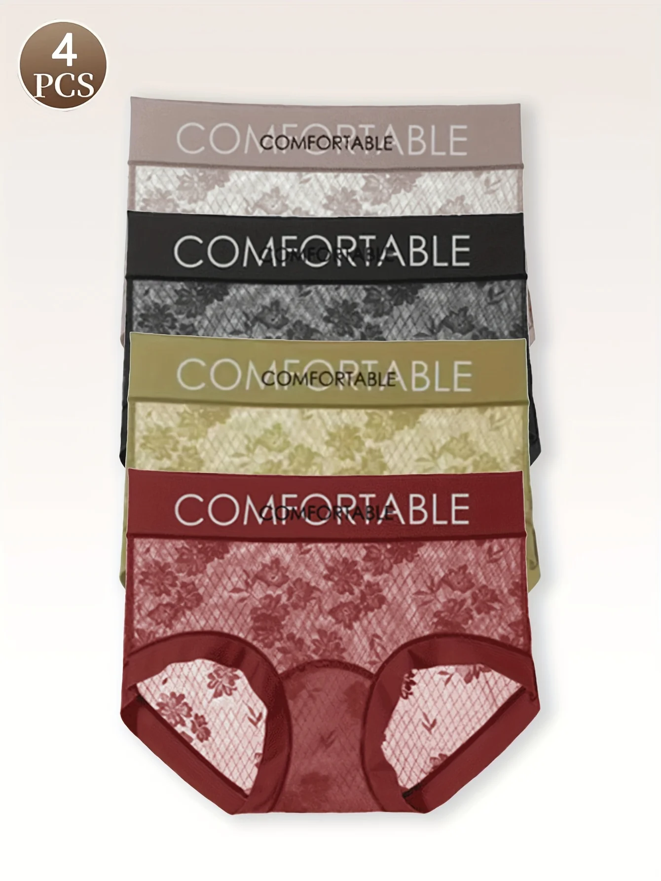 4PSC Nahtlose Spitzen-Unterwäsche mit mittlerer Taille für Damen. Niedliche Grils, modische, personalisierte, bequeme, atmungsaktive Dessous, Buchstabe lo