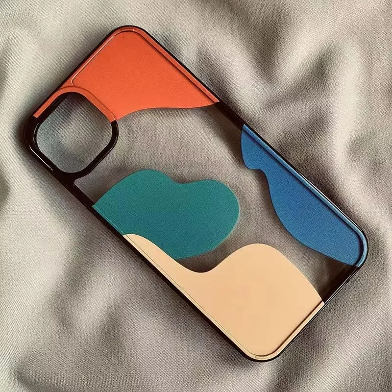 Lrregular Wave Color Block Phone Case For Samsung Galaxy A06 A16 A54 A35 A15 A55 A52 A34 5G S25 S24 S23 S22 Ultra S24 FE Cover