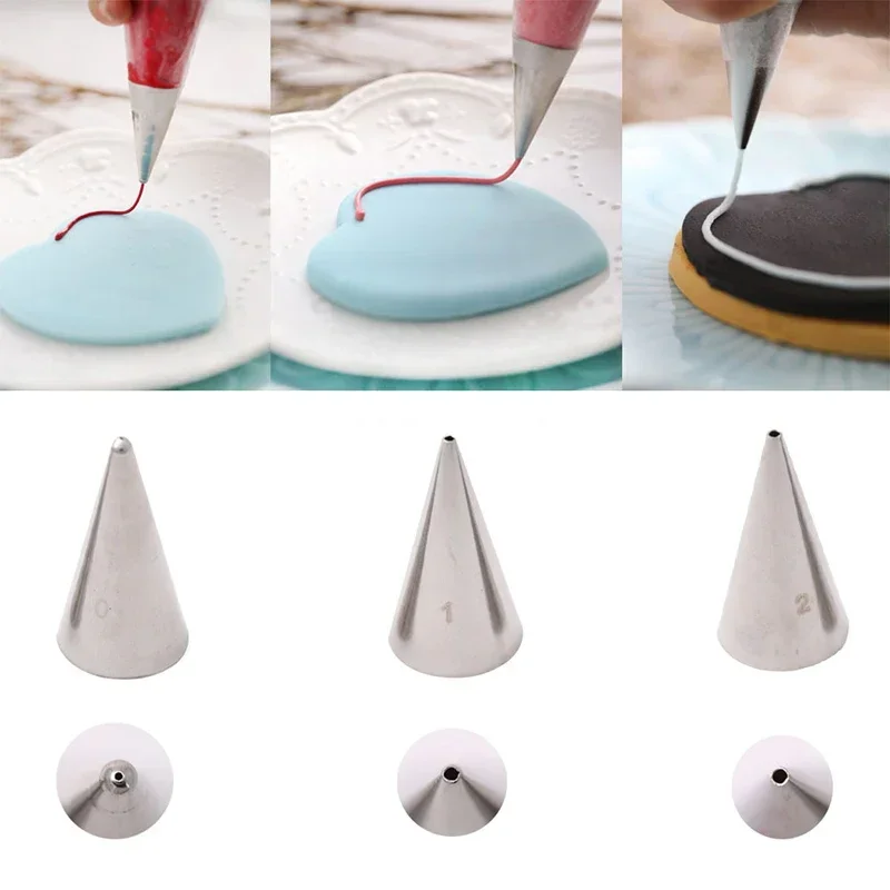 #00#0#1#2#3 Small Hole Writing Tips For Cake Decorating Tools Round Writing Pastry Nozzle reposteria Cookie Cream Nozzles