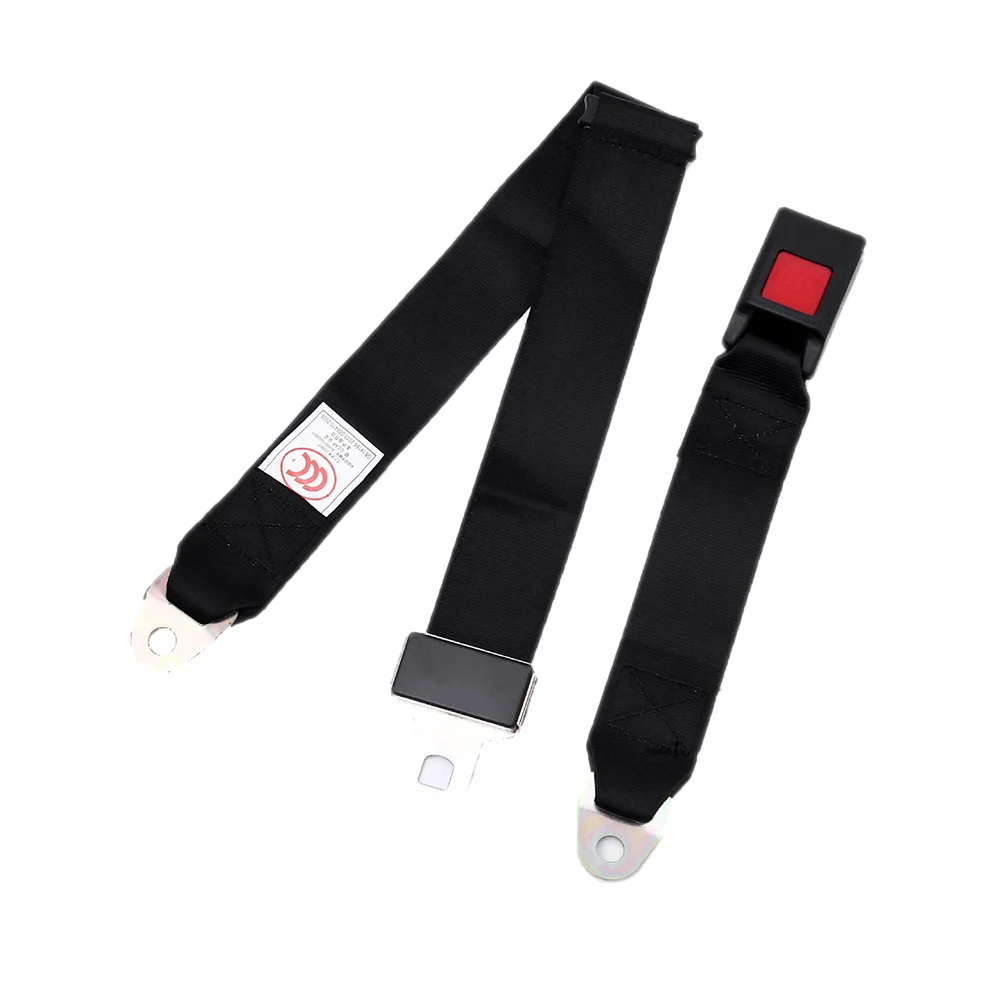 Car Safe Adjustable Seat Belt Car Truck Two Point Seat Belt Safety Belts Durable Buckle for Car Vehicle Truck Black