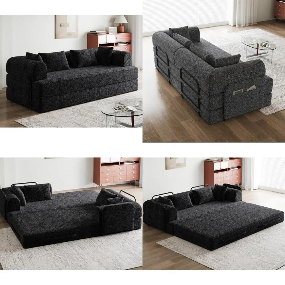 Диван-кровать-трансформер с обивкой из синели, складной матрас, портативный шезлонг для взрослых, идеальное решение для напольной кровати