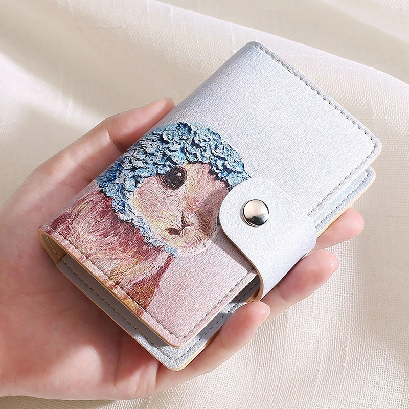 New Exquisite Oil Painting Style 26 Bits Card Case Business Card Holder Men Women Bank Credit Card Bag ID Passport Card Wallets