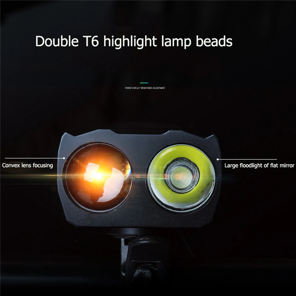 1 قطعة ضوء دراجة الجبهة Led 2000mAH دراجة العلوي غلاف من الألومنيوم مصباح الدراجة القابلة لإعادة الشحن مع القرن