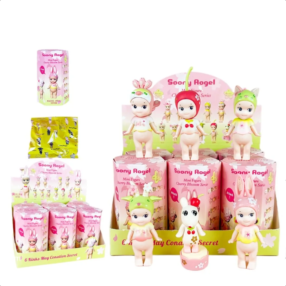 

New Random 1-6pc Original Sonny Angel Hippers Cherry Blossom Standing Series Anime Figures Collection Decoration Festival Gift
