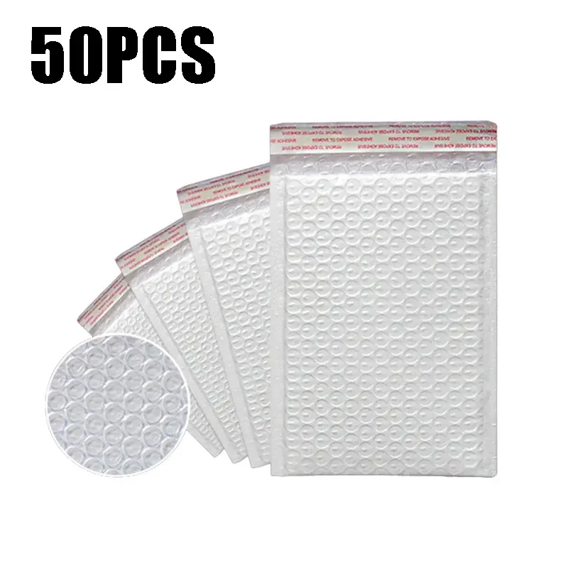 50/100 stuks verzendzakken witte schuimenvelop bubble mailers groothandel met verschillende specificaties verzenden verpakking zachte envelop