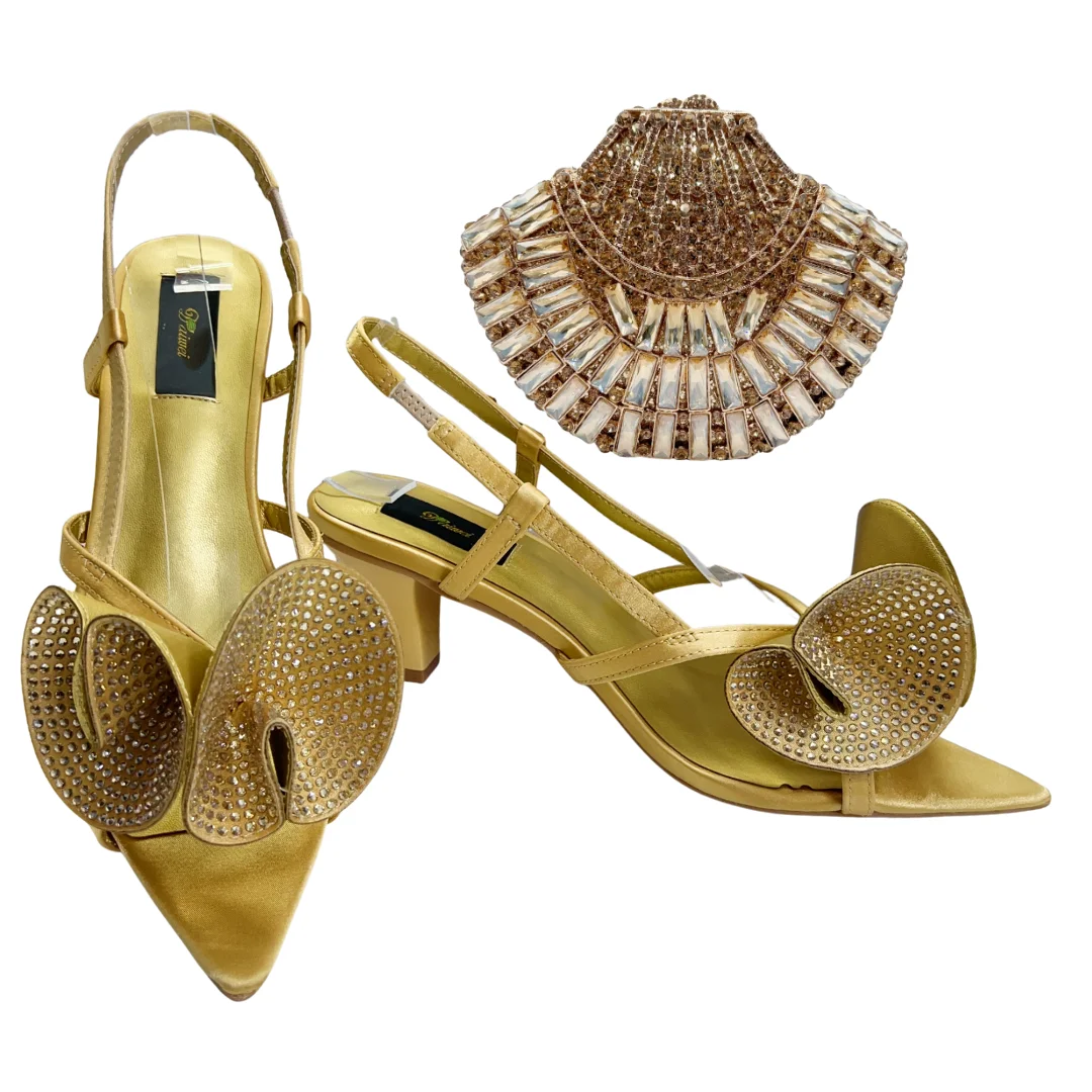 Italian Designer Evening Shoes With Clutch Bag Set for African Wedding and Bridal Occasions Lace Embroidered Beads Women's Shoes image 6