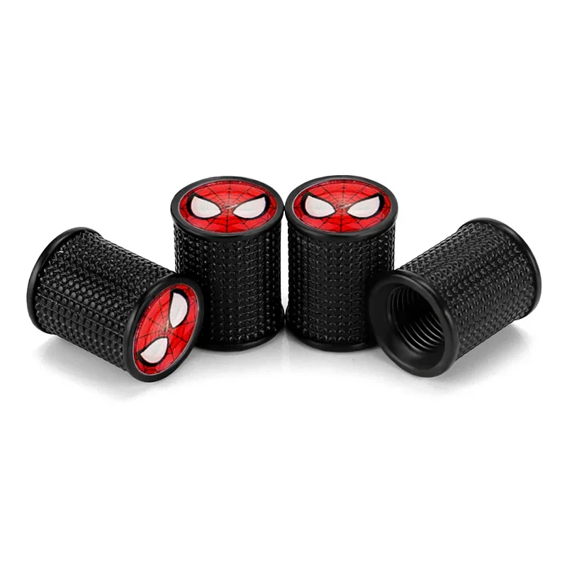4pcs Anime Cartoon Marvel Spider Man Car Wheel Tire Valve Stem Caps for Audi BMW Honda Nissan Lexus Tesla Mercedes Benz Maserati