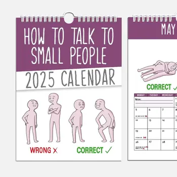 รายวันรายสัปดาห์รายเดือน 2025 ปฏิทินกระดาษแขวนปฏิทินเดสก์ท็อปบ้านเครื่องประดับวิธี Talk To Small People ปฏิทิน