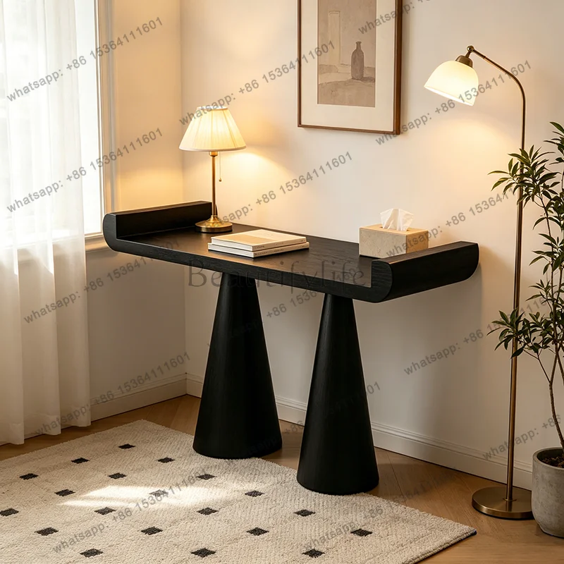 

French retro entrance entrance desk creative exhibition hall corridor black cabinet