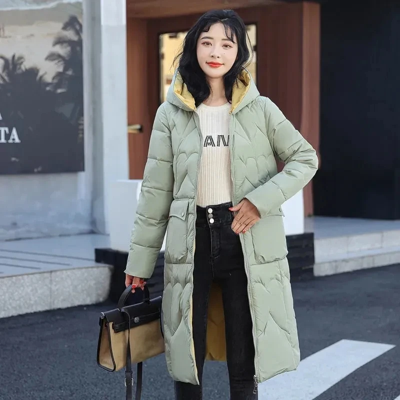 2023 neue doppelseitige Dressing Winter jacke Frauen Daunen Baumwoll jacke lose Outwear lady lange Kapuzen mantel warme weibliche Parkas