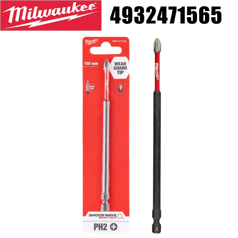 

Milwaukee Ultimate Fit PH2 150mm Impact Bit 4932471565 Shockwave Impact Duty Wear Resistant Screwdriver Bit