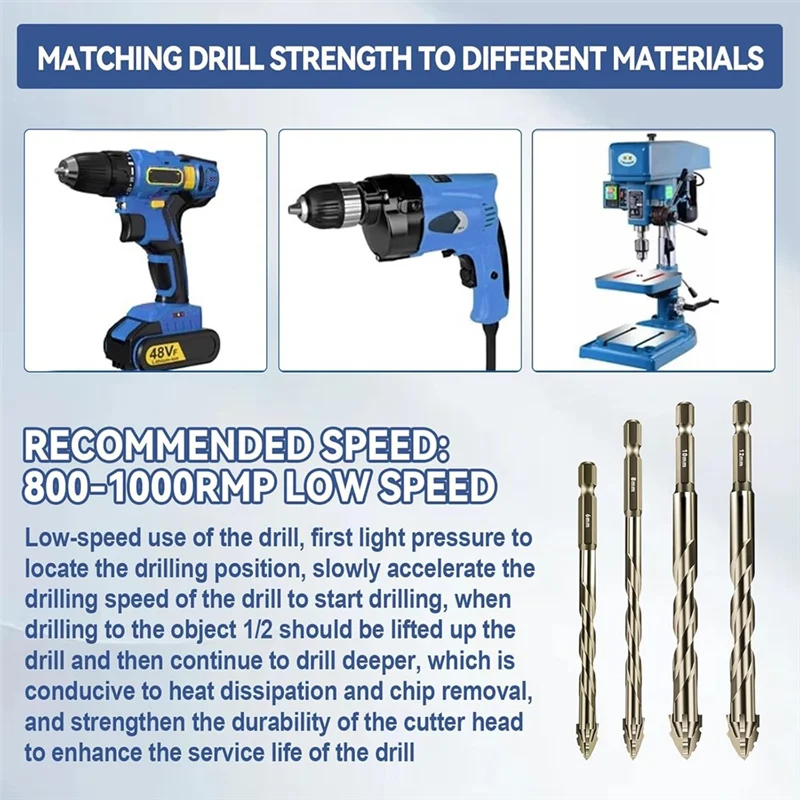 

ABUP-10 шт. новое четырехзубное пилообразное эксцентриковое сверло, размер 5/6/8/10/12 мм, для дерева, мрамора, металла, стекла, настенной плитки