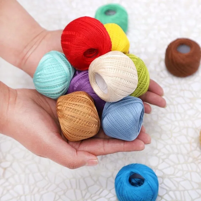 20g Number 10 Pure Cotton Lace Thread,Crochet Bag,Hat,Coaster,High Twist Pearl Cotton Crochet Needle
