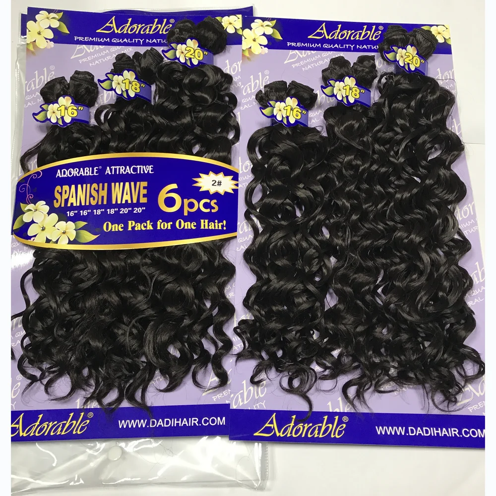 شعر صناعي رائع ينسج موجة إسبانية 6 حزم/وحدة وصلات شعر مجعد غير معالجة دروبشيب #6