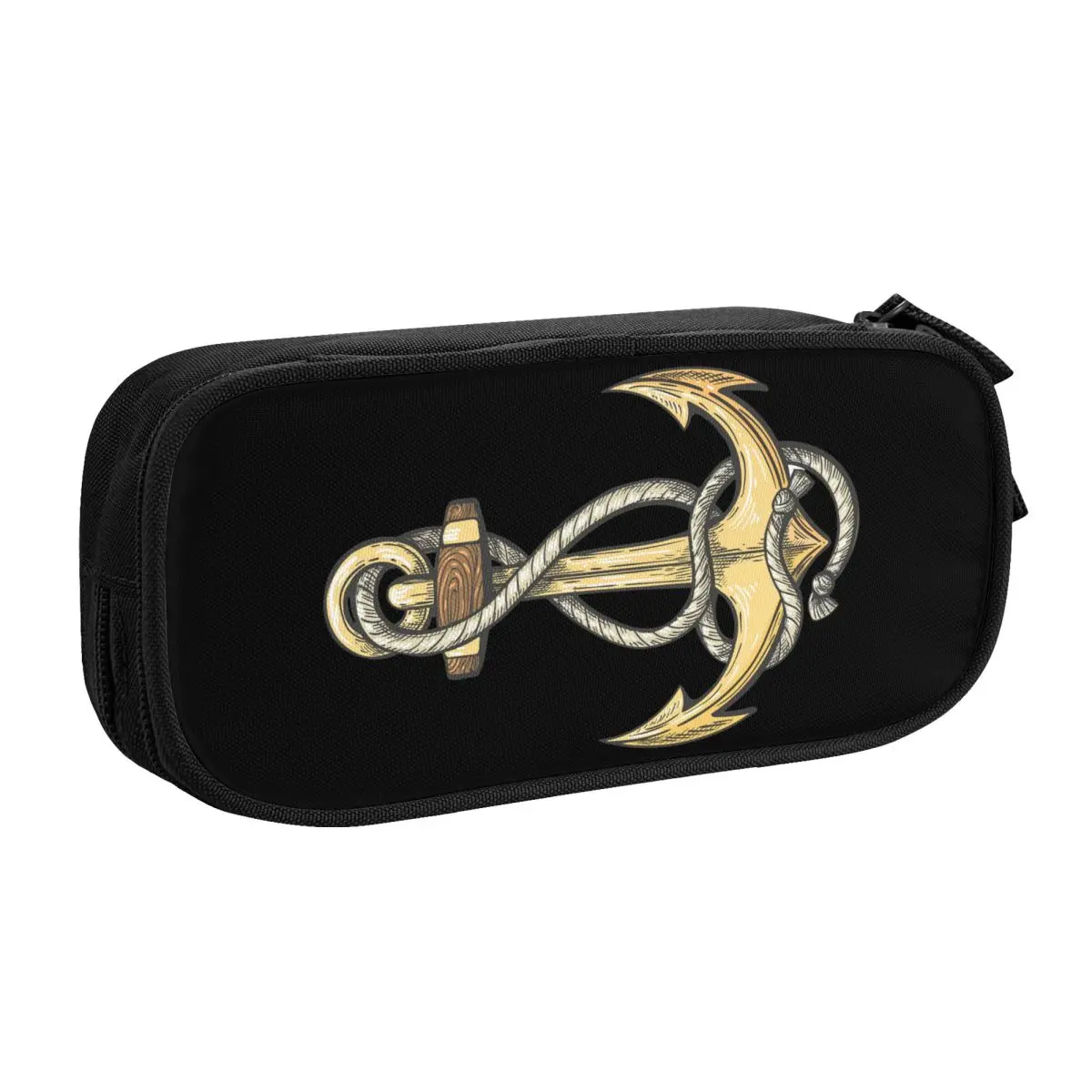 Custom Nautical Anchor Cute Pencil Case Girls Boys Large Capacity Sailor Adventure Pencil Pouch Students Stationery