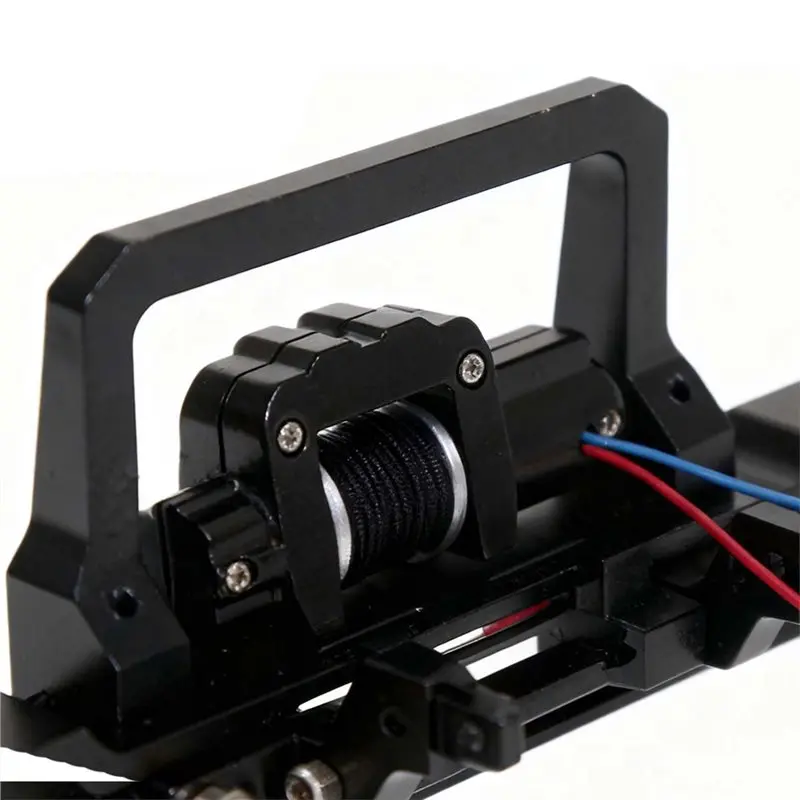 BEDW-Metal Front Bumpers And Electric Winch For 1/18 RC Crawler Car Traxxas SCX24 Defender Upgrades- RC Car TRX4M