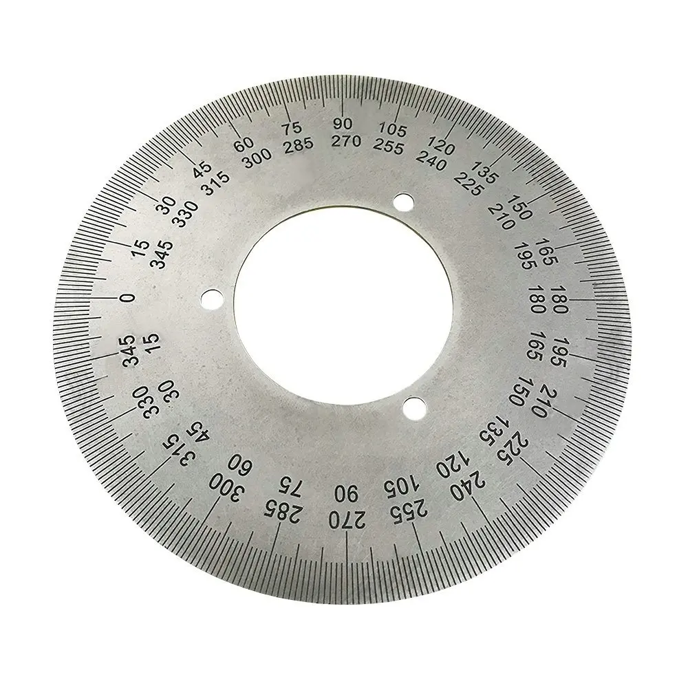 

360-градусная циферблатная пластина, диск из нержавеющей стали, круглая шкала, угловая пластина, металлическая дисковая линейка из нержавеющей стали 120X46X1 мм