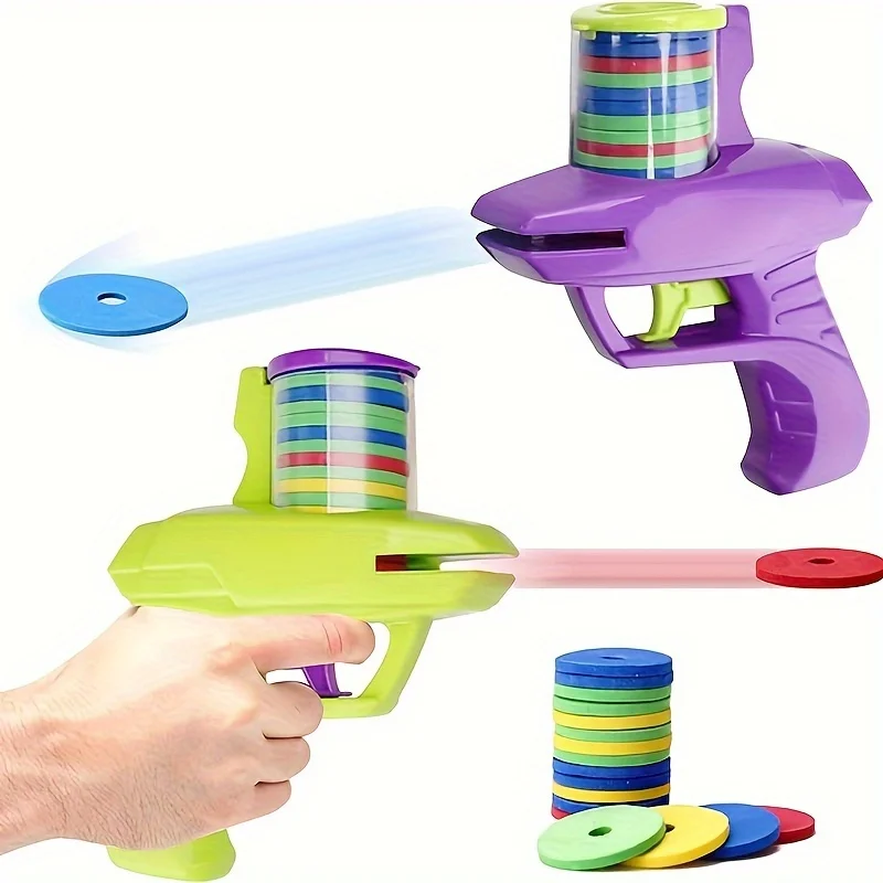 1Pc Foam Disc Launcher Vliegende Schijf Indoor Shooting Game Outdoor Achtertuin Speelgoed Voor Jongens En Meisjes Verjaardagscadeau School Klas Prijs