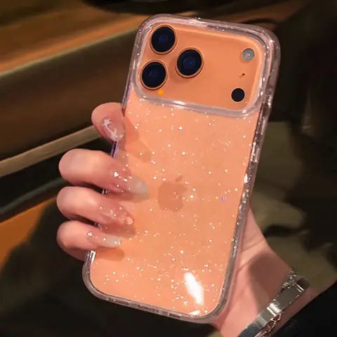 Luxury Fashion Bling Glitter Transparent Phone Case For iPhone 17 Pro Max 16 15 14 13 12 11 XS X XR 7 8 16 Plus 16E 17 Air Cover