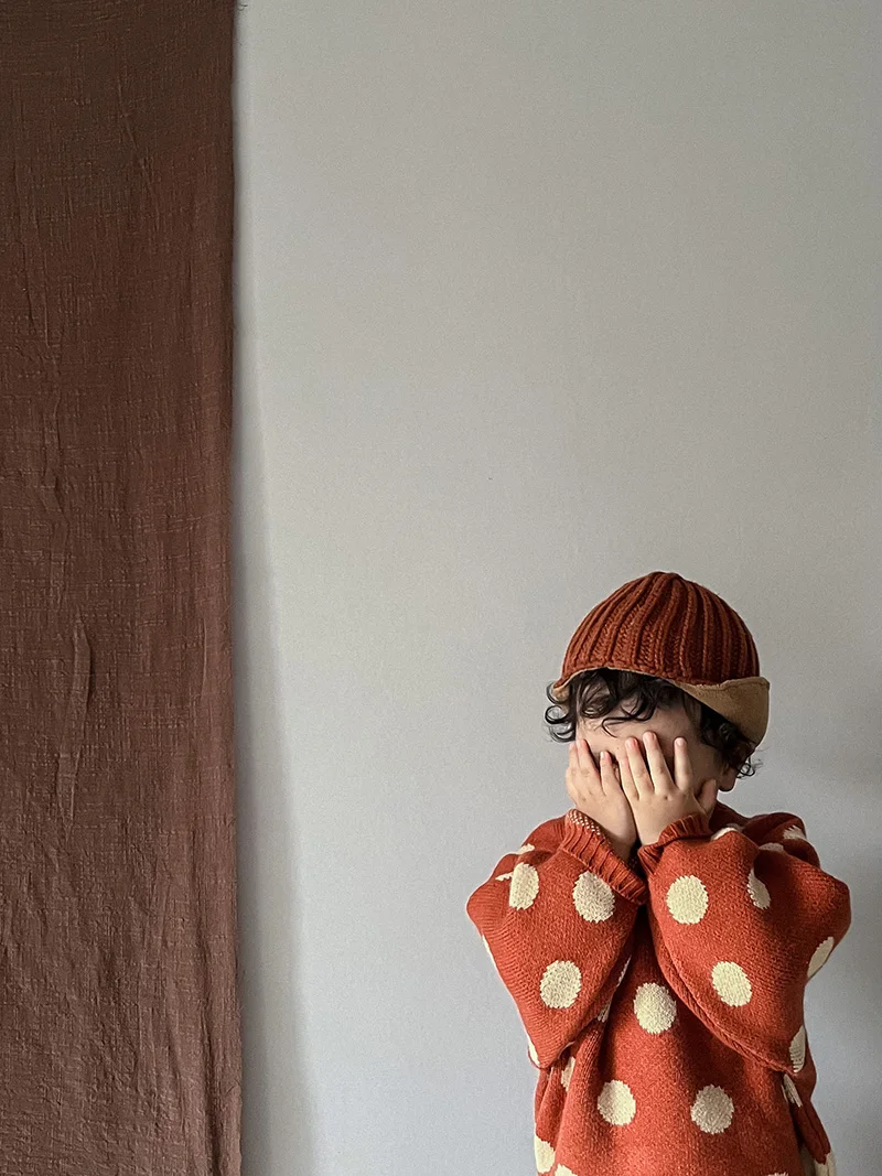 MILANCEL Herbst Winter Vintage Look Kinder Jungen Pullover Polka Dot Mädchen Strickwaren Outwear Jungen Pullover für 1-6Y – Detail 7