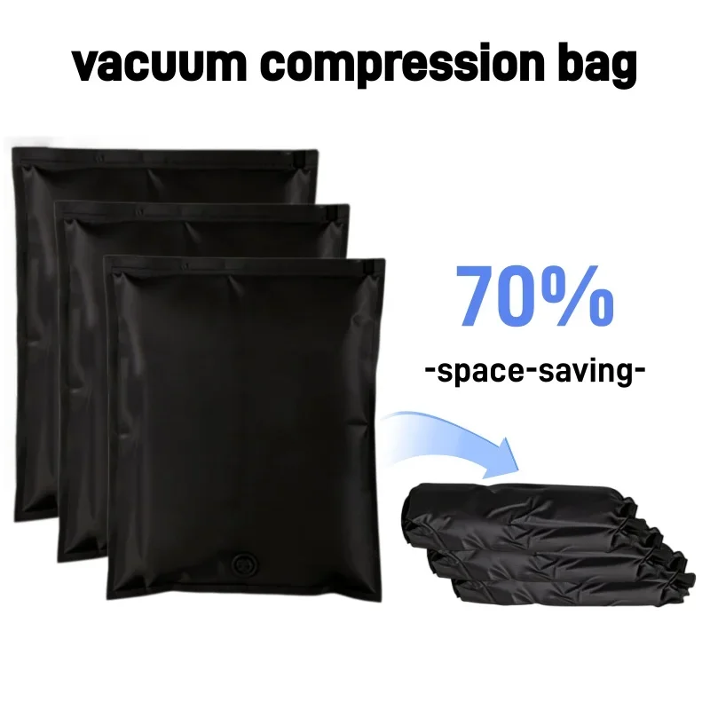 Oxford Fabric Roll Up Vacuum Bag Pump Free Portable Airtight Pouch for Home Clothes Travel Luggage Space Saving Organizer