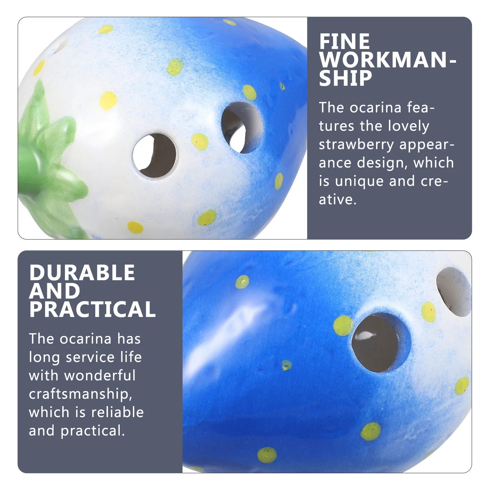 

Strawberry Small Ceramic Ocarina 6 Holes Musical Instrument for Beginner Practice Portable 6 Holes Ocarina