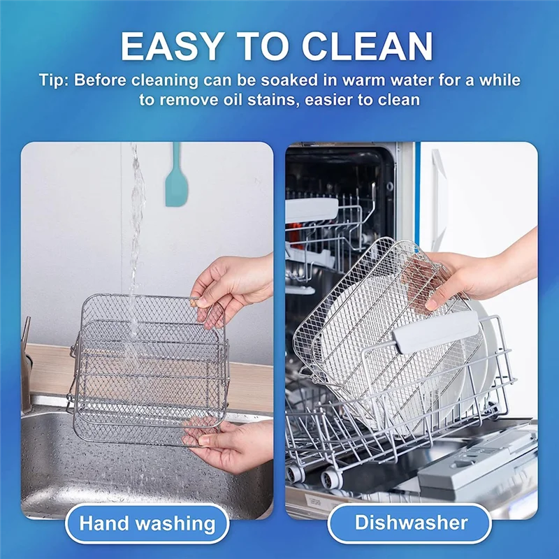 Стойка для фритюрницы Cosori 5,5 л, 2-х уровневая фритюрница, гриль/полка/стойка для дегидратора, квадратная, аксессуары для фритюрницы SQ