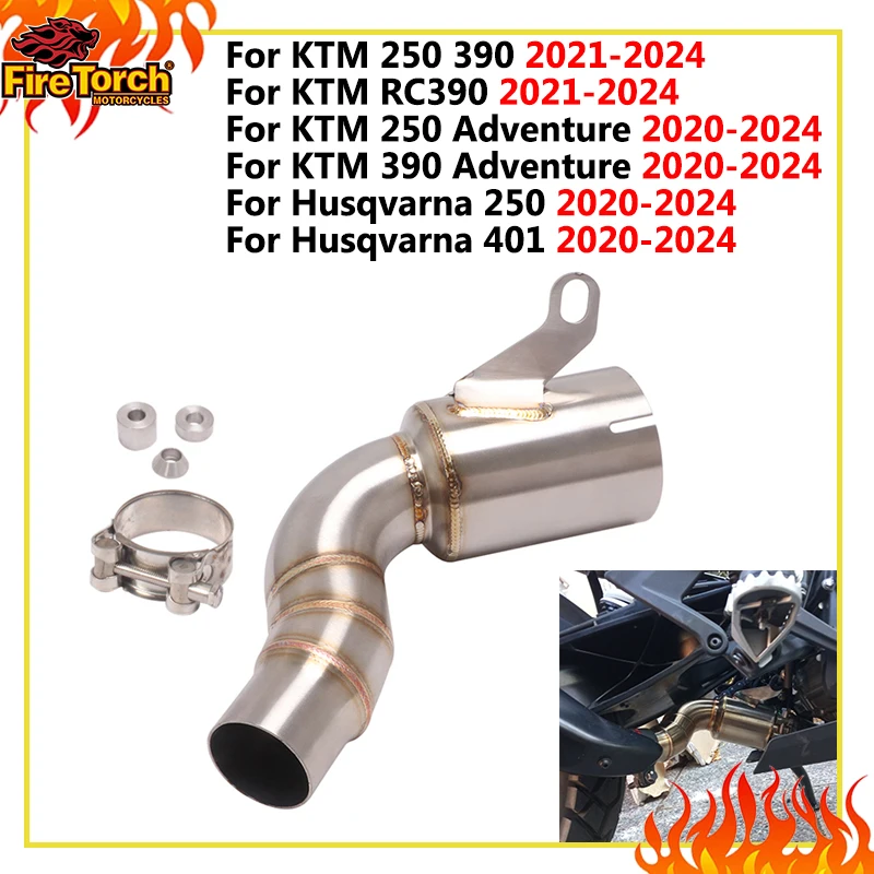 Tubo de Escape Original para Motocicleta, Silenciador Central para KTM 250 390 Adventure DUKE Husqvarna 250 401 2020 - 2024