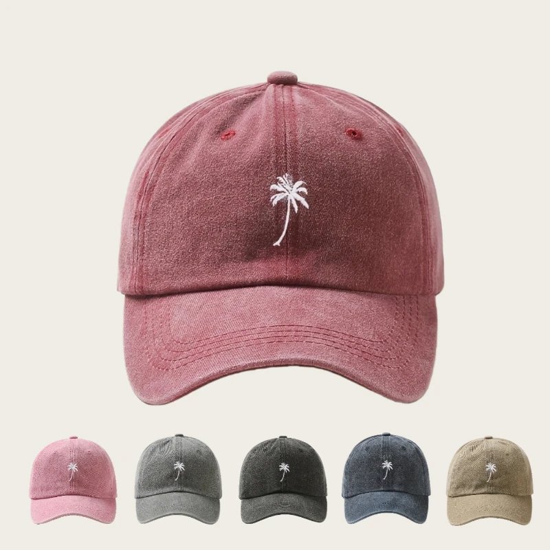 1 Stück Retro gewaschene bestickte Baseballkappen für Damen, Outdoor-Freizeit, verstellbare multifunktionale Papa-Hüte für Urlaub, Alltagskleidung