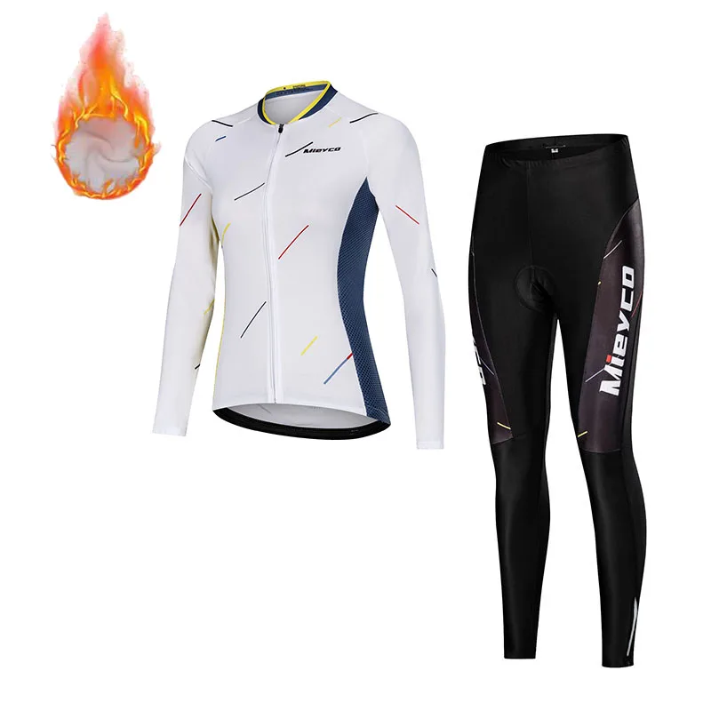 

Women's Winter Bicycle Clothing Thermal Fleece Cycling Set Outdoor Bike Shirts MTB uniform Long Sleeve Jersey Roupas Femininas
