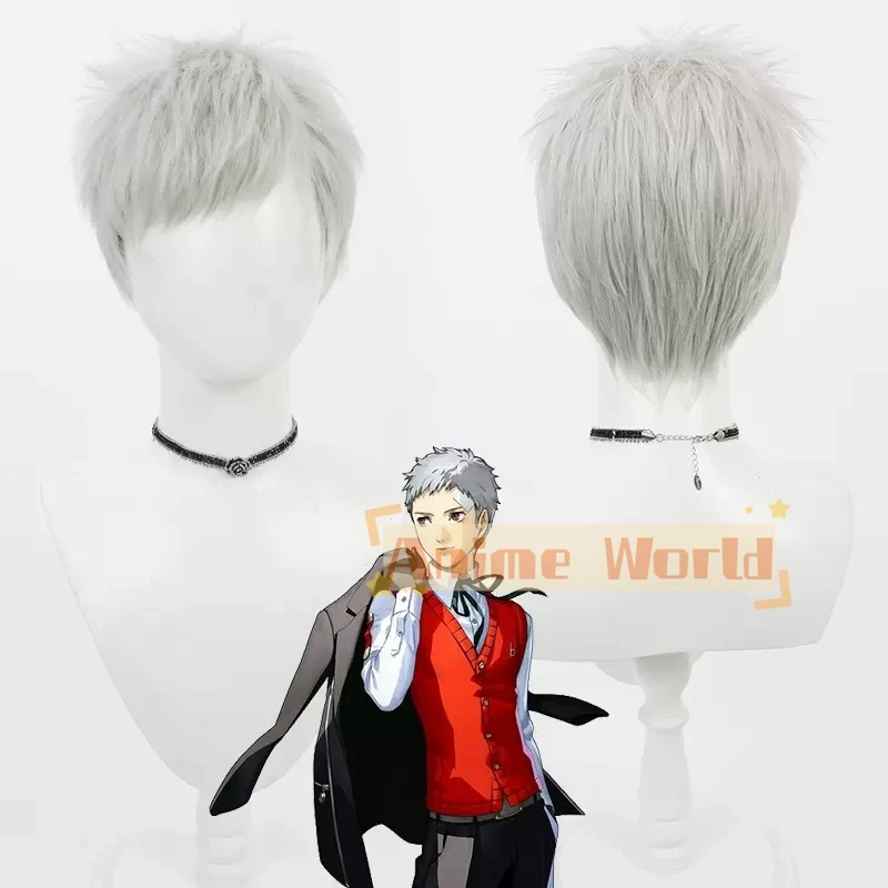 Anime Shin Megami Tensei Sanada Akihiko Cosplay Wig Heat Resistant Synthetic Party + Wig Cap